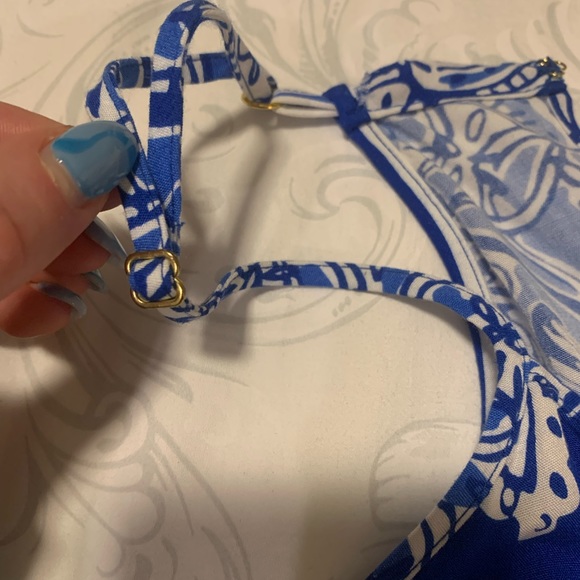 Lilly Pulitzer Deanna Romper in Blue and White - Picture 6 of 6